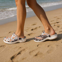 Puatou Tahiti Tiare Monstera Clogs Shoes Polynesian Pattern Curve Style - Polynesian Pride