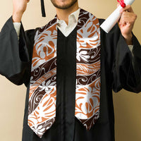 Puatou Tahiti Tiare Monstera Graduation Stole Polynesian Pattern Curve Style