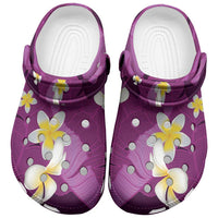 Purple Banana Leaf Hawaii Clogs Shoes Lau Maia Plumeria Tropical Summer Vibes