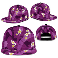 Purple Banana Leaf Hawaii Snapback Cap Lau Maia Plumeria Tropical Summer Vibes