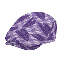 Purple Hawaii Kalo Palaka Motifs Jeff Hat Hawaiian Taro Leaves Elegant Vibes