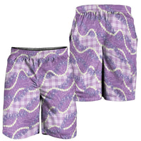 Purple Hawaii Palaka Honohono Pikake Shorts for Men Hawaiian Orchid Lei Polynesian Pattern LT14 - Polynesian Pride