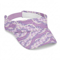 Purple Hawaii Palaka Honohono Pikake Sun Visor Cap Hawaiian Orchid Lei Polynesian Pattern LT14 Universal Fit Purple - Polynesian Pride