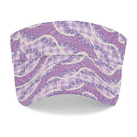 Purple Hawaii Palaka Honohono Pikake Sun Visor Cap Hawaiian Orchid Lei Polynesian Pattern LT14 - Polynesian Pride