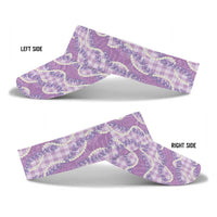 Purple Hawaii Palaka Honohono Pikake Sun Visor Cap Hawaiian Orchid Lei Polynesian Pattern LT14 - Polynesian Pride