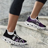 Purple New Zealand Clunky Sneakers Aotearoa Silver Fern With Manaia Maori Unique