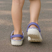 Purple Palaka Crane and Flowers Clogs Shoes Japan Heritage Spirit - Polynesian Pride