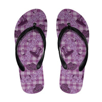 Purple Palaka Hawaii Cowboy Flip Flops Puakenikeni Lei Paniolo Papale Seamless Vibes - Polynesian Pride