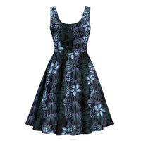 Purple Paradise Hawaii Shell Lei Midi Dress Hawaiian Sunrise Shell Hebrew Cone Plumeria - Polynesian Pride