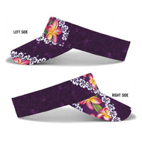 Purple Polynesia Sun Visor Cap Plumeria With Hibiscus Pattern Tropical Vibes LT14 - Polynesian Pride