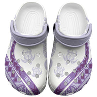 Purple Polynesian Tribal Turtle Floral Pattern Clogs Shoes - Polynesian Pride