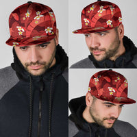 Red Banana Leaf Hawaii Snapback Cap Lau Maia Plumeria Tropical Summer Vibes