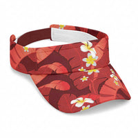 Red Banana Leaf Hawaii Sun Visor Cap Lau Maia Plumeria Tropical Summer Vibes