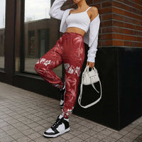 Red Hawaii Palm Tree Hibiscus Jogger Pants Fantasy Summer Vibe LT01 - Polynesian Pride