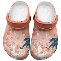 Red Palaka Crane and Flowers Clogs Shoes Japan Heritage Spirit - Polynesian Pride