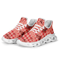 Red Palaka Hawaii Cowboy Clunky Sneakers Puakenikeni Lei Paniolo Papale Seamless Vibes - Polynesian Pride