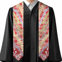 Red Palaka Hawaii Leis Graduation Stole Hawaiian-plaid Elegant Tropical Vibes - Polynesian Pride