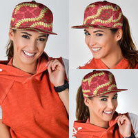 Red Palaka Hawaii Mele Kalikimaka Snapback Cap Ohia Lehua Monstera Puakenikeni Lei - Polynesian Pride