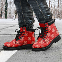 Red Palaka Quilt Hawaii All Season Boots Traditional Hawaii-plaid Pattern - Polynesian Pride