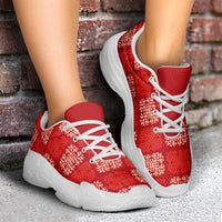 Red Palaka Quilt Hawaii Chunky Sneakers Traditional Hawaii-plaid Pattern - Polynesian Pride