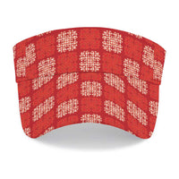Red Palaka Quilt Hawaii Sun Visor Cap Traditional Hawaii-plaid Pattern LT14 - Polynesian Pride
