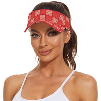 Red Palaka Quilt Hawaii Sun Visor Cap Traditional Hawaii-plaid Pattern LT14 - Polynesian Pride