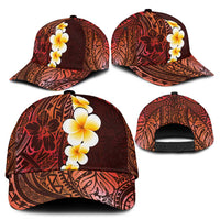 Red Polynesia Classic Cap Plumeria Tropical Leaves With Galaxy Polynesian Art LT14