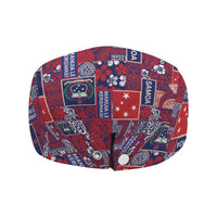 Red Samoa Manuia Le Kerisimasi Jeff Hat Pacific Patchwork Xmas Vibes - Polynesian Pride
