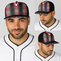 Red Taniko Aotearoa Baseball Net Cap Niho Taniwha Mix Poutama - Polynesian Pride