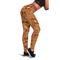 Rotuma Faiakse'ea 'e Kirisimasi Leggings Pacific Patchwork Xmas Vibes - Polynesian Pride