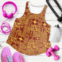 Rotuma Faiakse'ea 'e Kirisimasi Women Racerback Tank Pacific Patchwork Xmas Vibes - Polynesian Pride