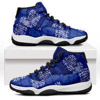 Royal Blue Palaka Quilt Hawaii Sneakers J11 Traditional Hawaii-plaid Pattern - Polynesian Pride