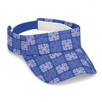Royal Blue Palaka Quilt Hawaii Sun Visor Cap Traditional Hawaii-plaid Pattern LT14 Universal Fit Royal Blue - Polynesian Pride