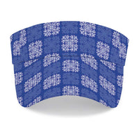 Royal Blue Palaka Quilt Hawaii Sun Visor Cap Traditional Hawaii-plaid Pattern LT14 - Polynesian Pride