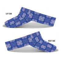 Royal Blue Palaka Quilt Hawaii Sun Visor Cap Traditional Hawaii-plaid Pattern LT14 - Polynesian Pride