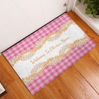 Custom Hawaii Palaka Rubber Doormat Puakenikeni Lei Traditional Hawaii-plaid CTM14