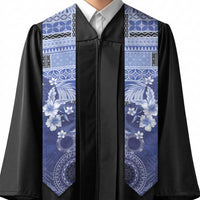 Samoa Siapo Pattern With Navy Hibiscus Graduation Stole