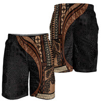 Samoa Siapo Tapa Pattern Half Style Shorts for Men Black Color - Polynesian Pride