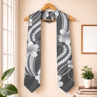 Samoa Siapo Tribal Pattern Graduation Stole Light Gray Polynesian Plumeria Tapa Motif