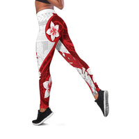 Samoa Teuila 2024 Leggings Samoan Siapo Pattern Red Version - Polynesian Pride
