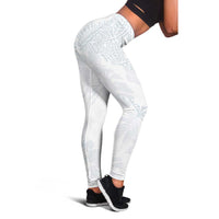 Samoa White Sunday Leggings Hibiscus Special