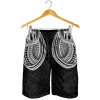 Samoan Traditional Art Tattoos Shorts for Men Tatau Tribal Motifs with Ula Fala Black LT03 - Polynesian Pride