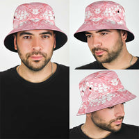 Soft Pink Mermaid Puakenikeni Maile Lei Bucket Hat