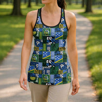Solomon Islands Meri Kirihimete Hollow Tank Top Pacific Patchwork Xmas Vibes - Polynesian Pride