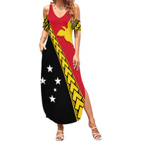 PNG Hibiscus Tribal Pattern Summer Maxi Dress Bird - of - Paradise LT7 Women Black - Polynesian Pride