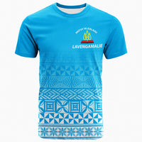 Tonga Lavengamalie College Tongan Pattern T Shirt LT12 Blue - Polynesian Pride