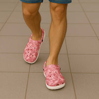 Tahiti Tarona Tiare Floral Clogs Shoes Monstera Palm Tropical Leaves - Polynesian Pride