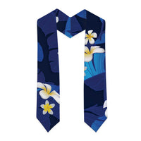 Teal Purple Banana Leaf Hawaii Graduation Stole Lau Maia Plumeria Tropical Summer Vibes