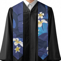 Teal Purple Banana Leaf Hawaii Graduation Stole Lau Maia Plumeria Tropical Summer Vibes