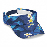 Teal Purple Banana Leaf Hawaii Sun Visor Cap Lau Maia Plumeria Tropical Summer Vibes LT14 Universal Fit Teal Purple - Polynesian Pride